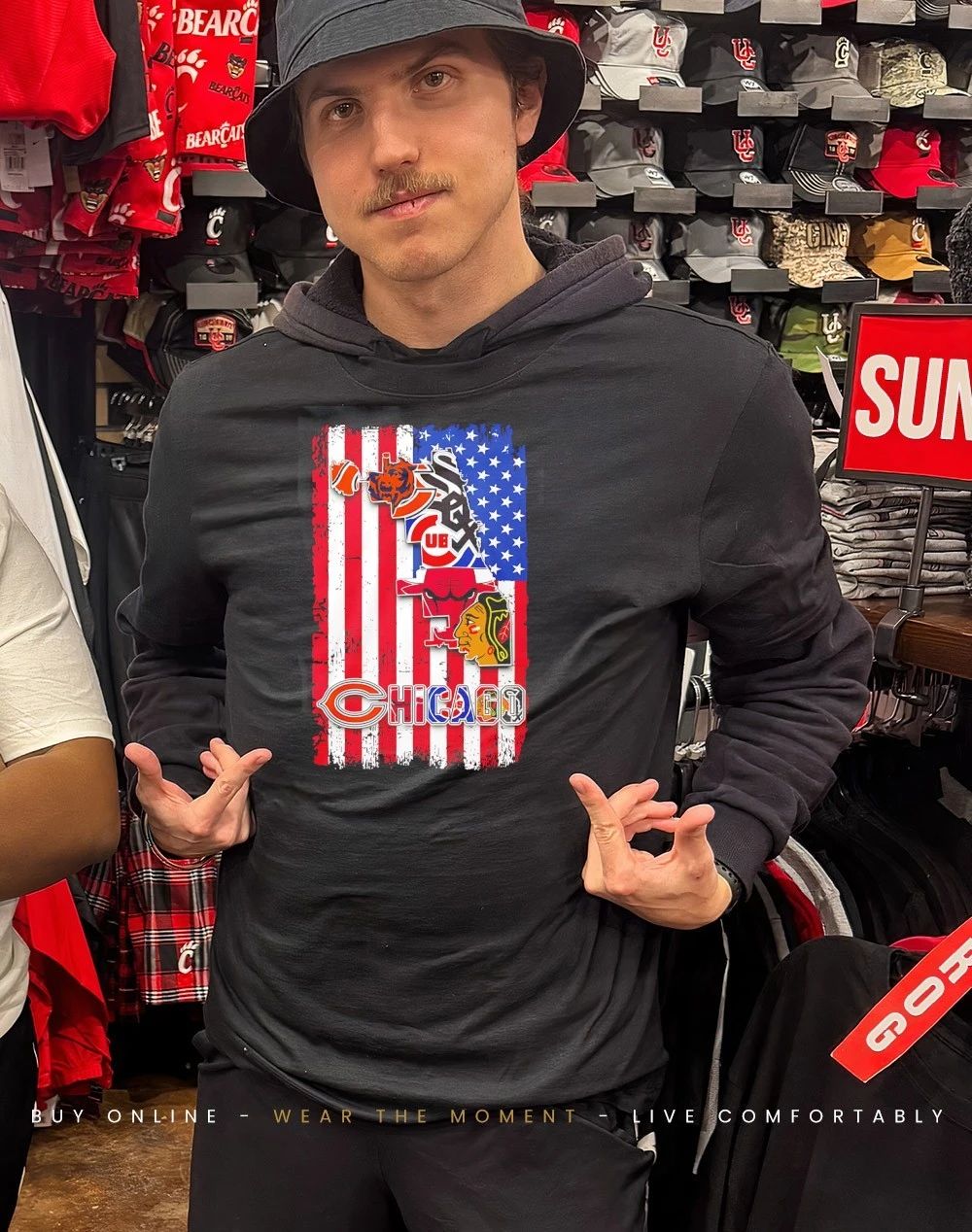 Chicago teams on the American flag shirt