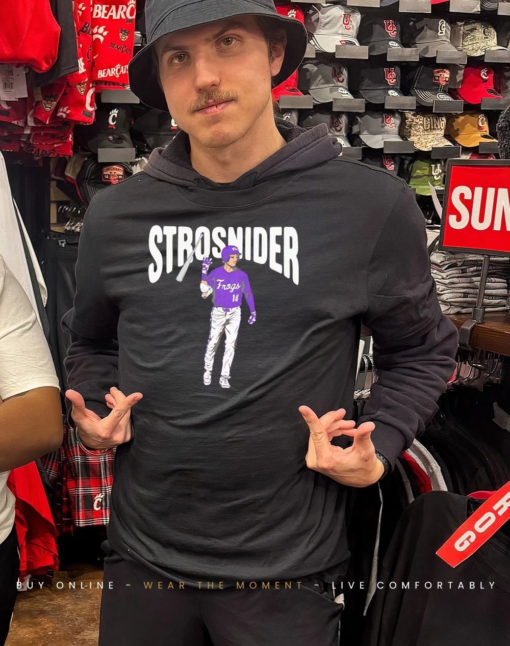 Sawyer Strosnider TCU Baseball player graphic shirt
