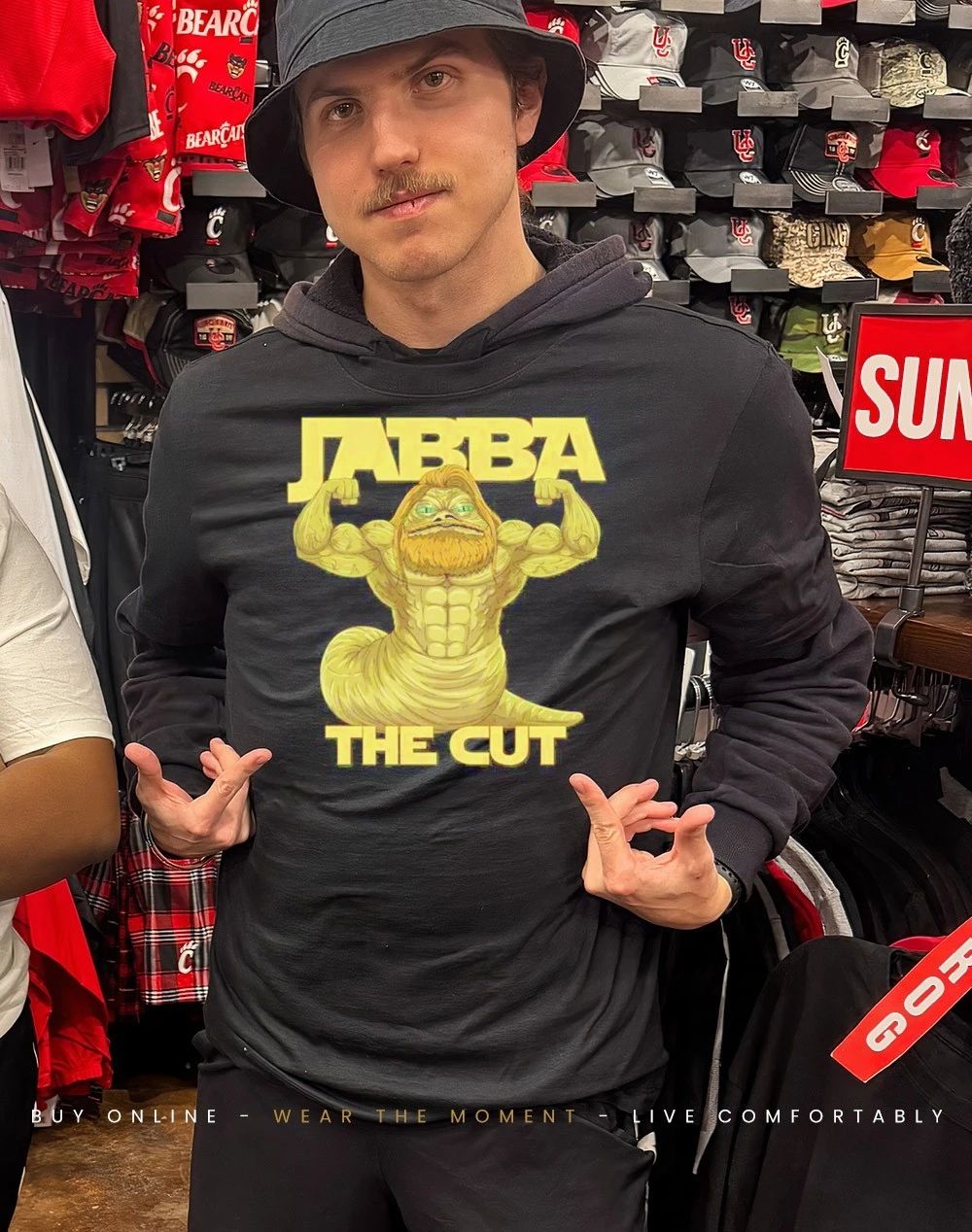 Jabba The Cut flexing muscle shirt