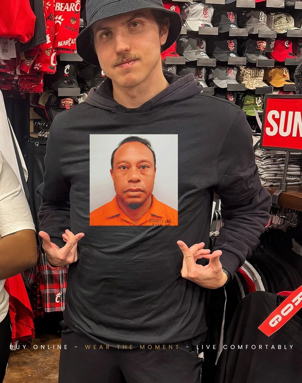 Tiger Woods 2026 mugshot shirt