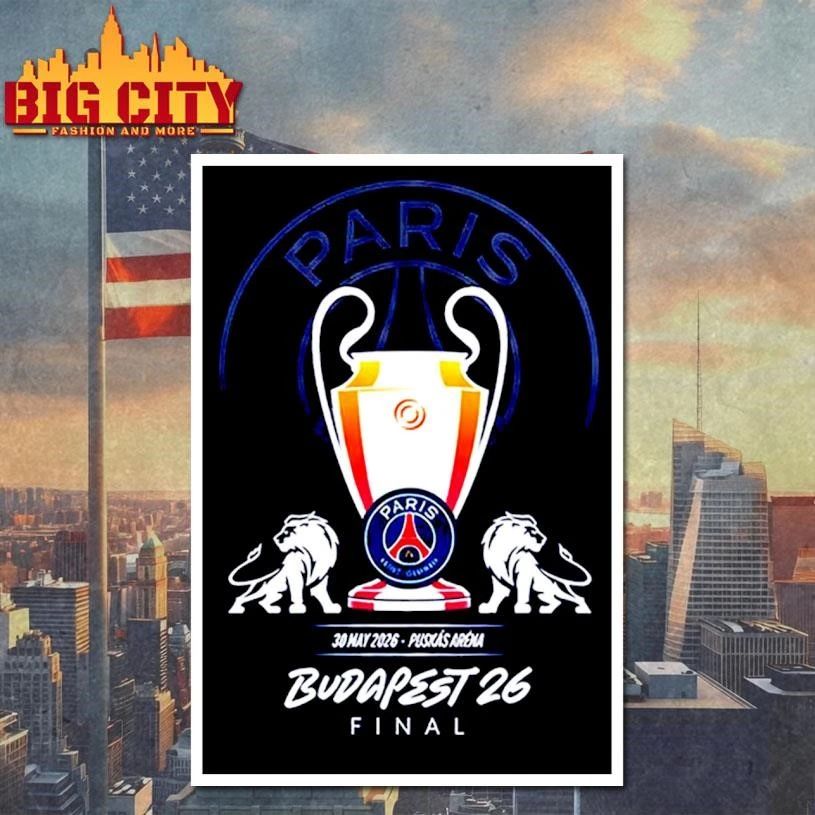 Paris Saint-Germain Versus Arsenal Budapest 26 UCL Final At Puskas Arena On May 30th Shirt