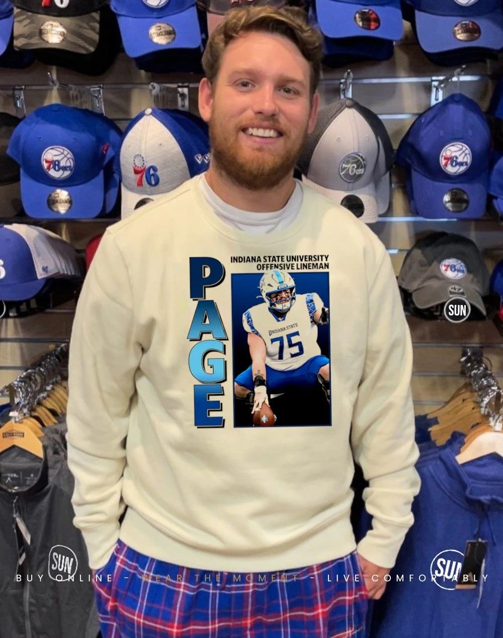 Drew Page Indiana State Basketball Offensive Lineman shirt