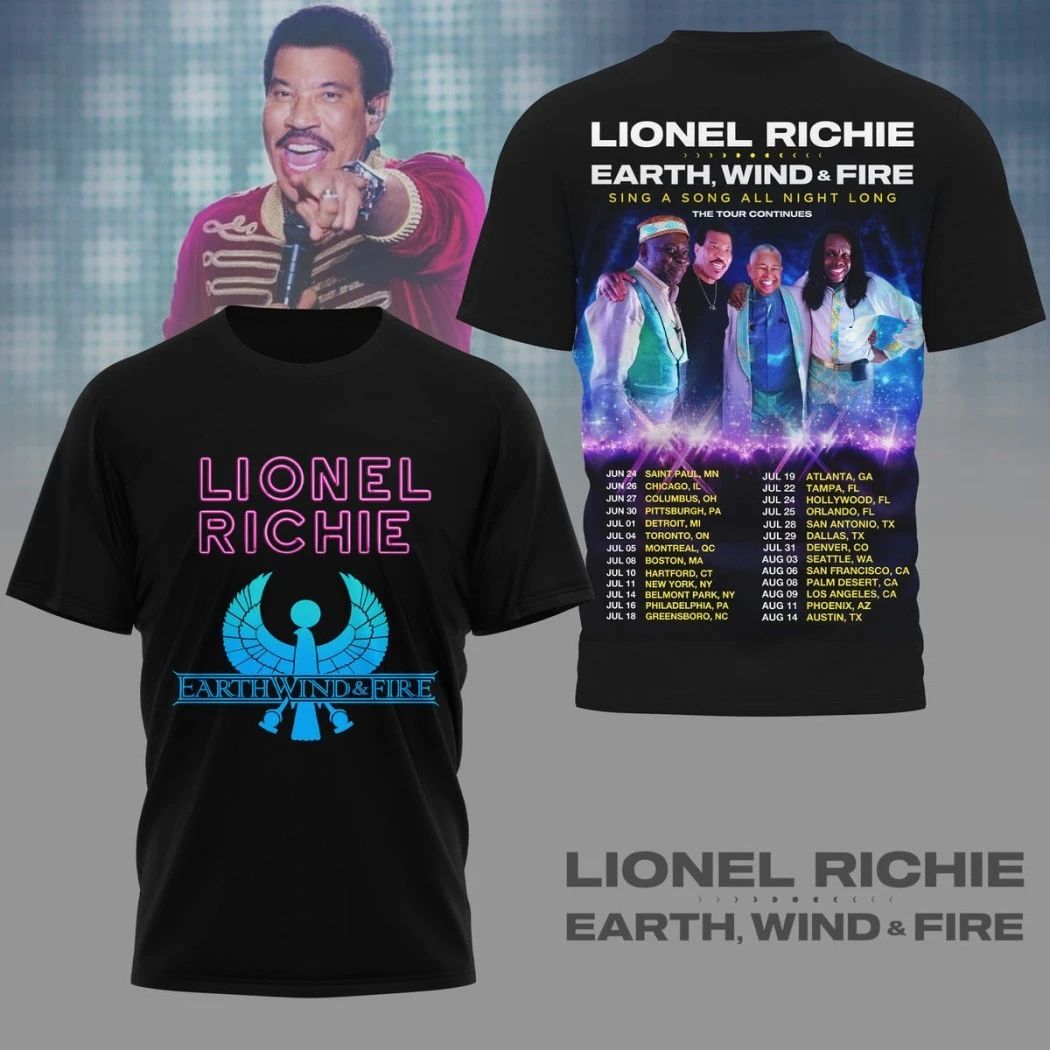 Lionel Richie Earth, Wind & Fire The Tour Continues T-Shirt