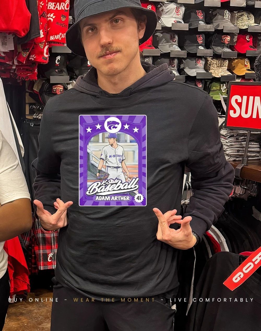 Adam Arther 41 Kansas State Wildcats baseball card Inspired shirt