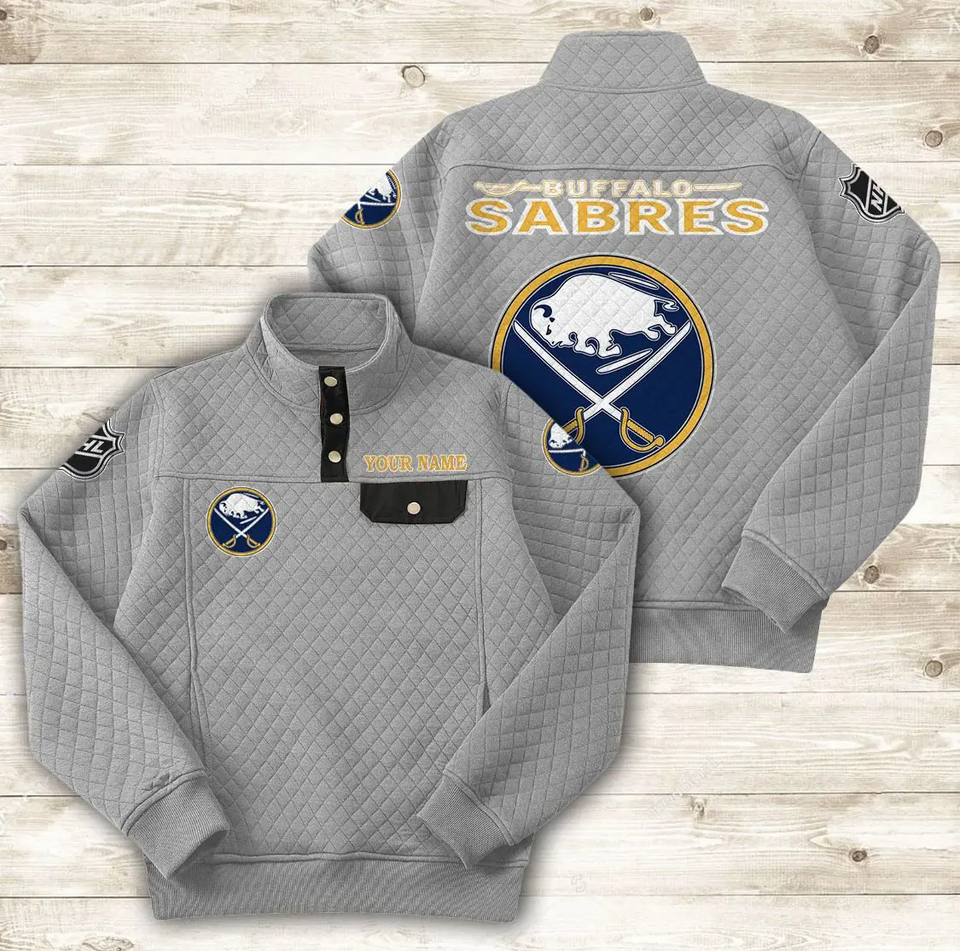 Buffalo Sabres Quilted Stand Collar Sweatshirt Personalized Gift For Men