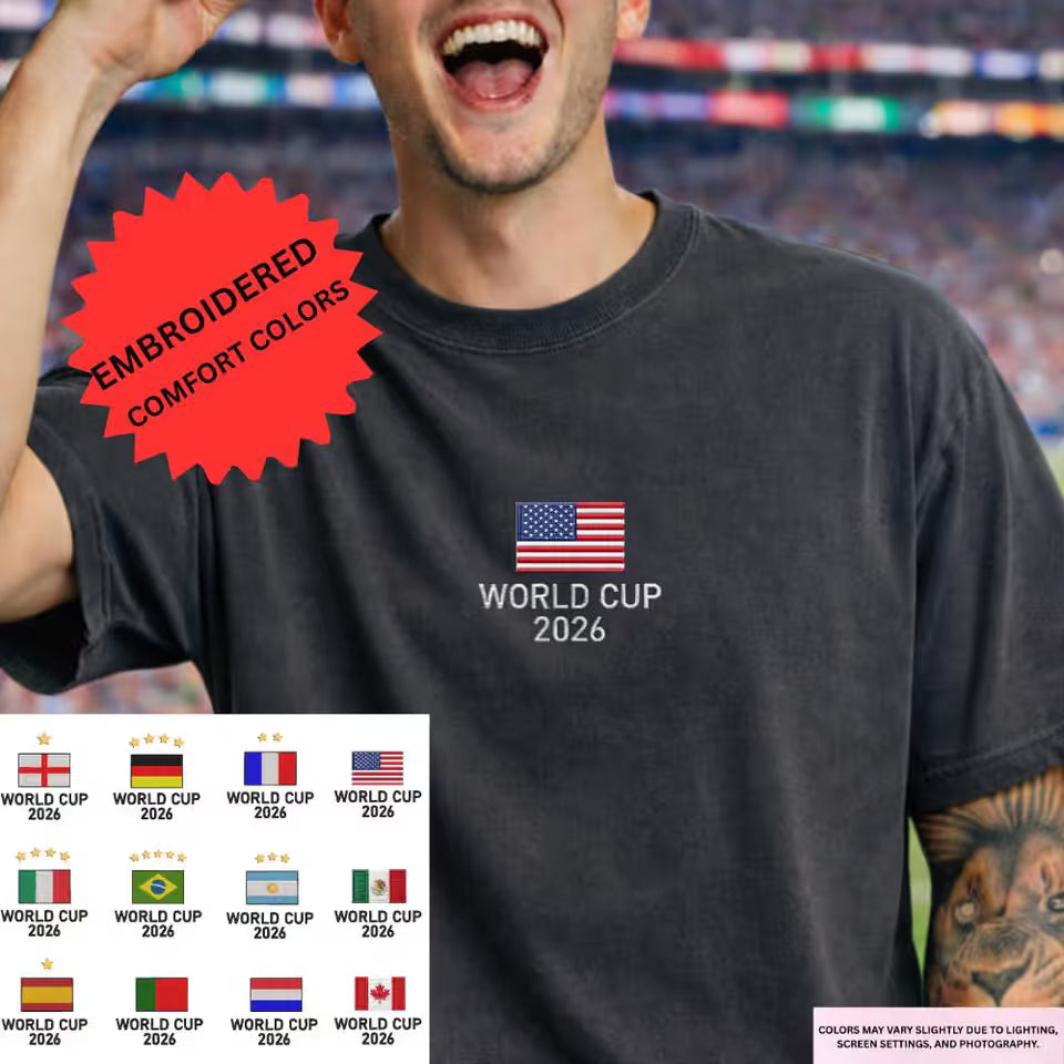 Soccer Cup 2026 Embroidered T-Shirt