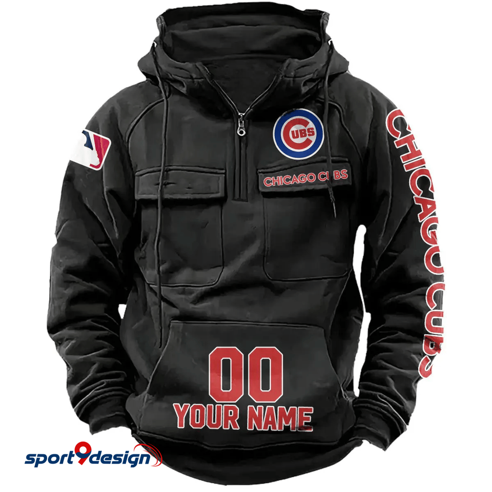 Chicago Cubs Vintage Men Cargo Hoodies