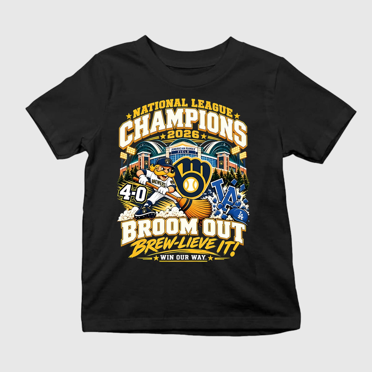 2026 Brewers NLCS Champions Broom Out Win Our Way Shirt