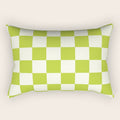 Retro vintage check: neon green and ice cream white Rectangular Pillow Gallery Image 2