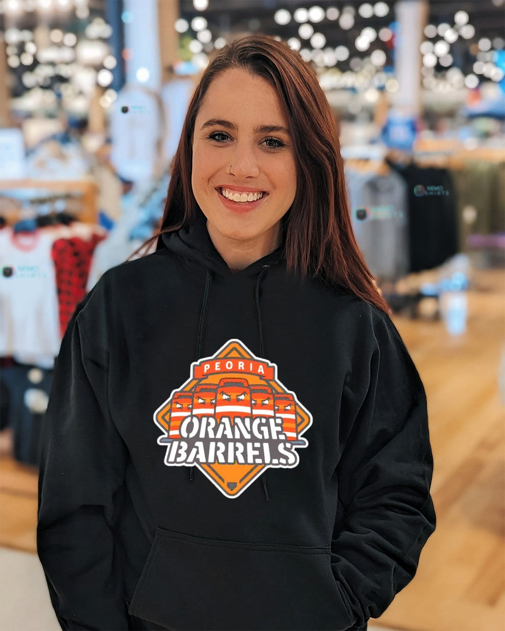 Peoria Orange Barrels logo shirt
