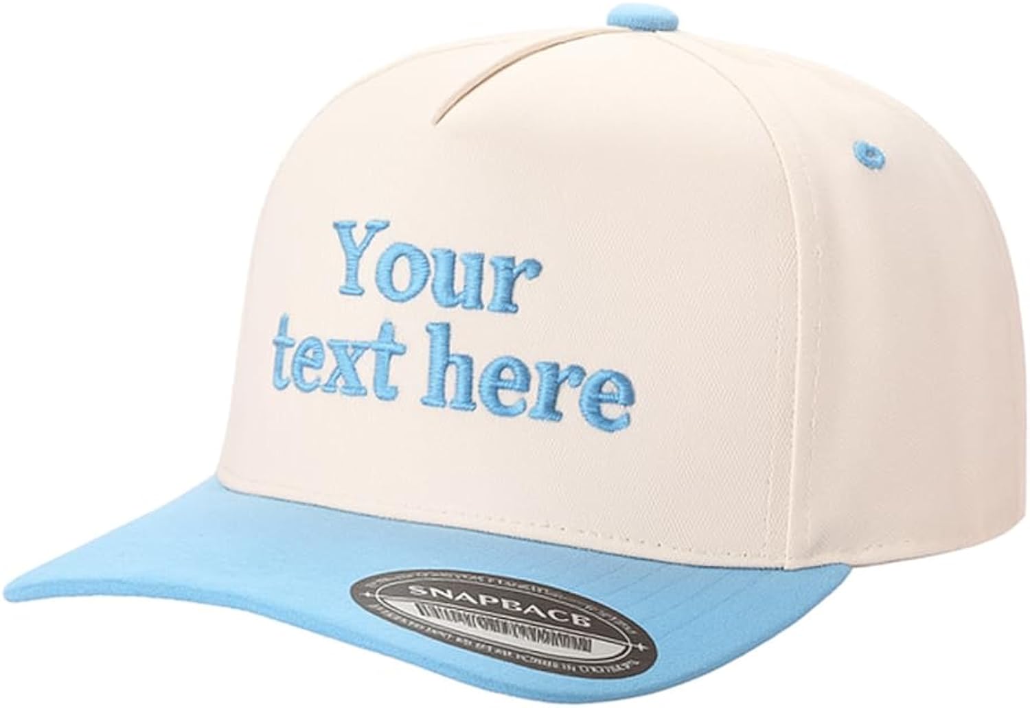 Customizable Snapback Baseball Cap, Two-Tone Hat, Personalized Embroidered Headwear, Pink Baseball Cap, Trendy Embroidery Hat, Customizable Hats Men, Custom Hats Women, Design Your Own Cap