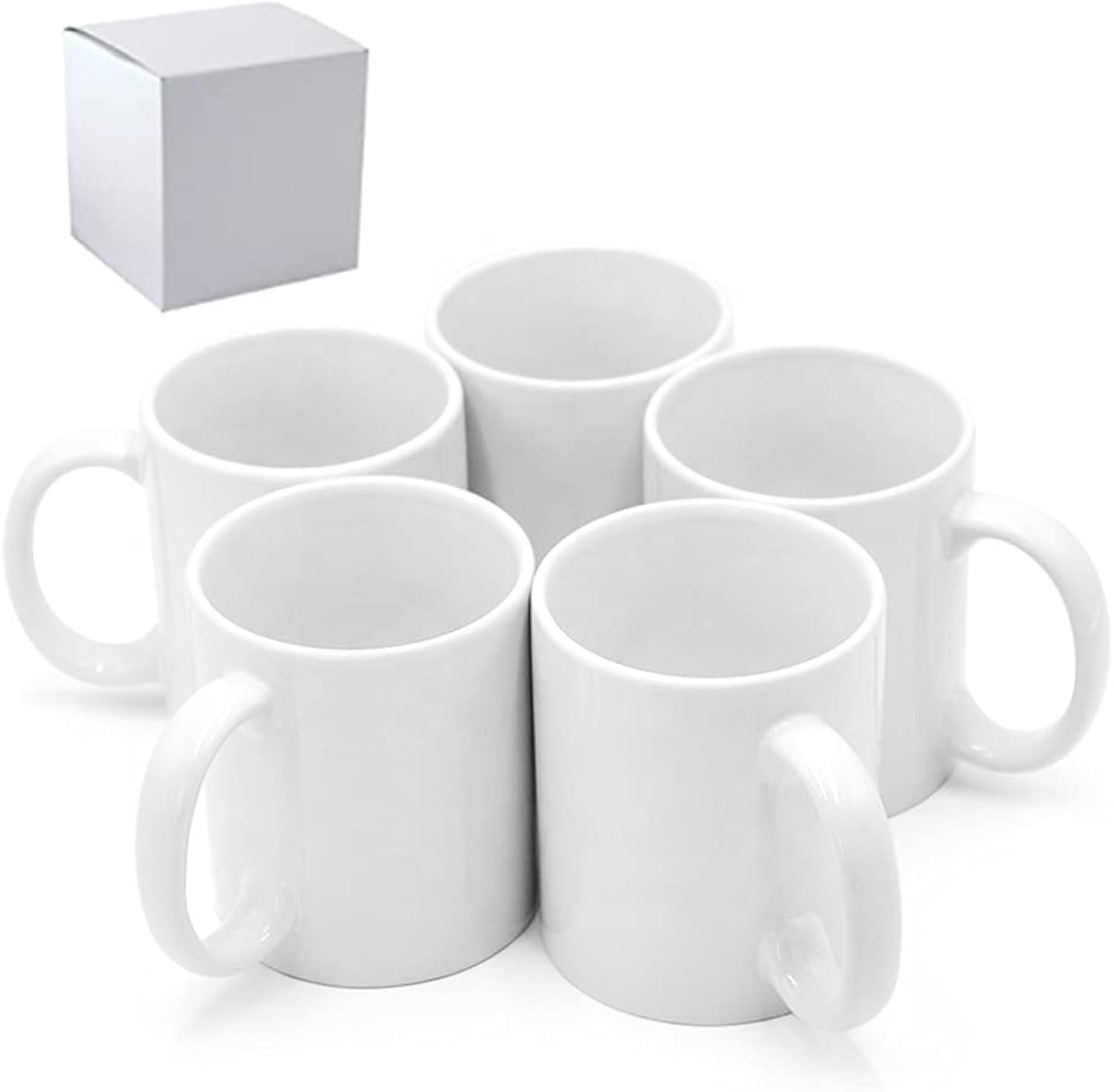 36 Pack Sublimation Mugs 11oz White Blank Ceramic Coffee Mugs with Individual White Boxes, AAA Grade with Premium Coating for Heat Press DIY, Dishwasher Microwave Safe