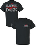 Men’s Make Adjustments Not Excuses T-Shirt – Motivational Gym Tee, No Excuses Lifestyle Shirt