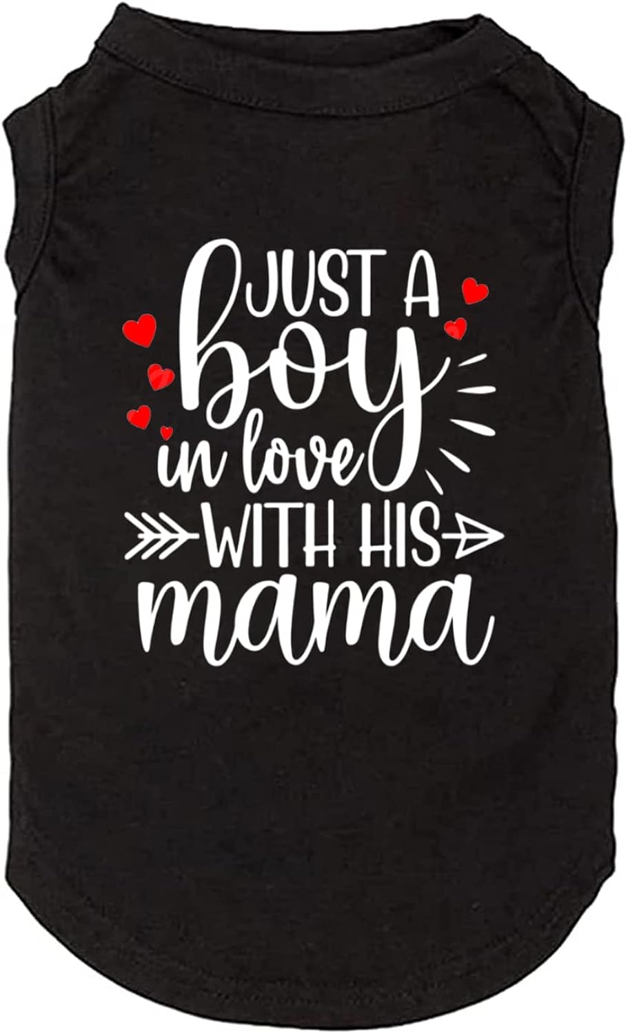 Dog Clothes Just a Boy in Love with Mama Shirts Pet Supplies Vest Small Medium Large Dog Apparel Parent-Child Suit (XX-Large, Boy-Black)