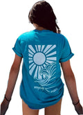 Womens Oversized Vintage Flower T-Shirts Preppy Western Graphic Tees Tops Y2k Ocean Coastal Summer Beachy T Shirts