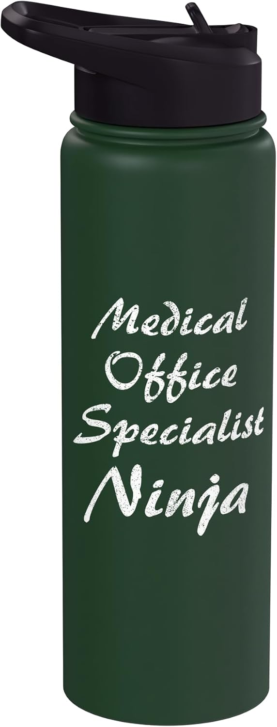 Medical Office Specialist Tshirt Occupation Work Stainless Steel Insulated Water Bottle