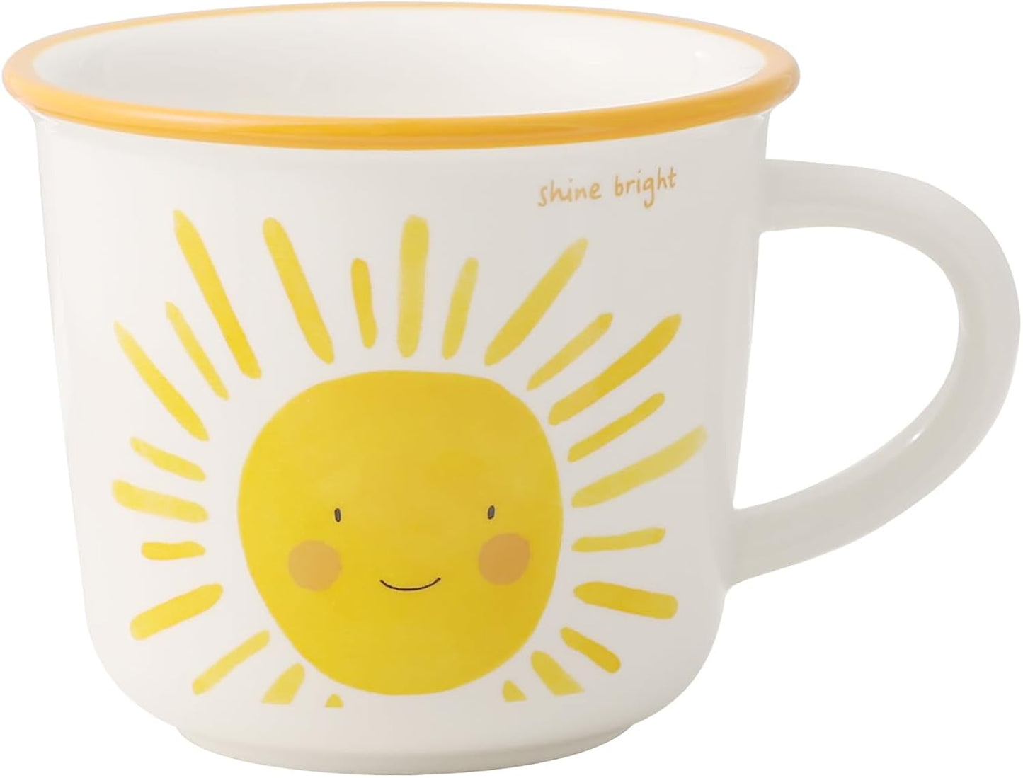 TREEWOO Cute Sunshine Mug 12oz Good Morning Ceramic Cup with Handle Coffee Tea Milk Water Mug Gift for Men Women Dishwasher and Microwave Safe (Sunshine)
