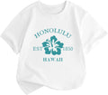 Kids Hawaiian Shirts for Girls Hibiscus Flower Graphic Tshirts Cute Beach Shirt Preppy Aesthetic Tee Summer Tops