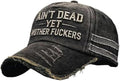 Ain't Dead Yet Mother Fuckers Vintage Trucker Hat，Cotton Embroidered Adjustable Retro Distressed Baseball Cap Unisex