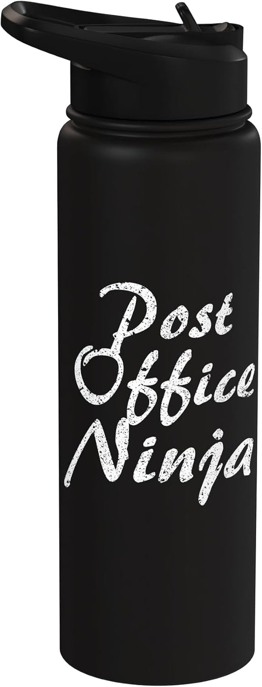 Post Office Tshirt Job Occupation Funny Work Title Stainless Steel Insulated Water Bottle