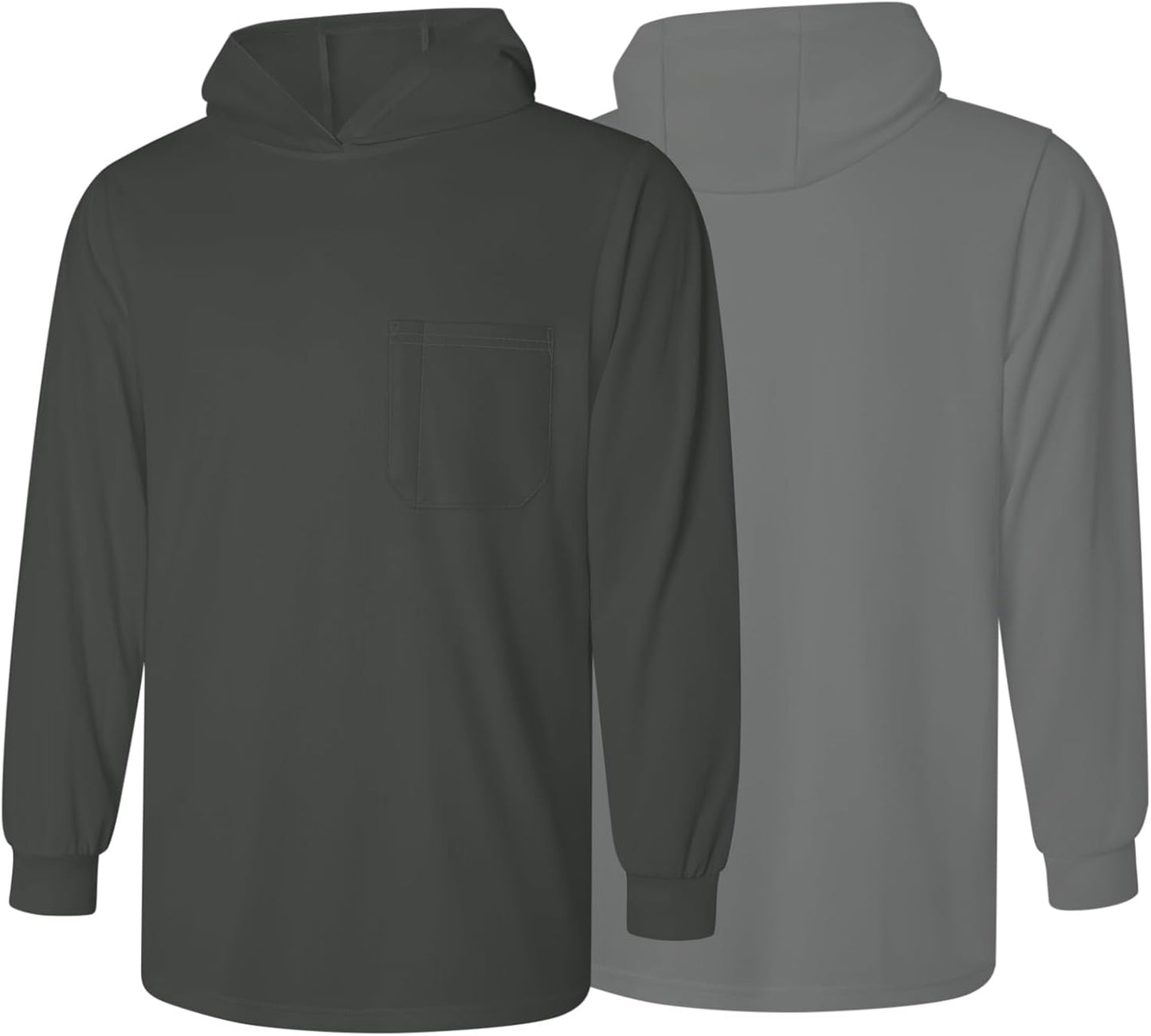 Hi Vis Shirts for Men with Long Sleeve, Safety Shirt with Construction Work, High Visibility Shirt with Hood,Comfortable, Breathable, Meets ANSI, Dark Gray X-Large 1pc