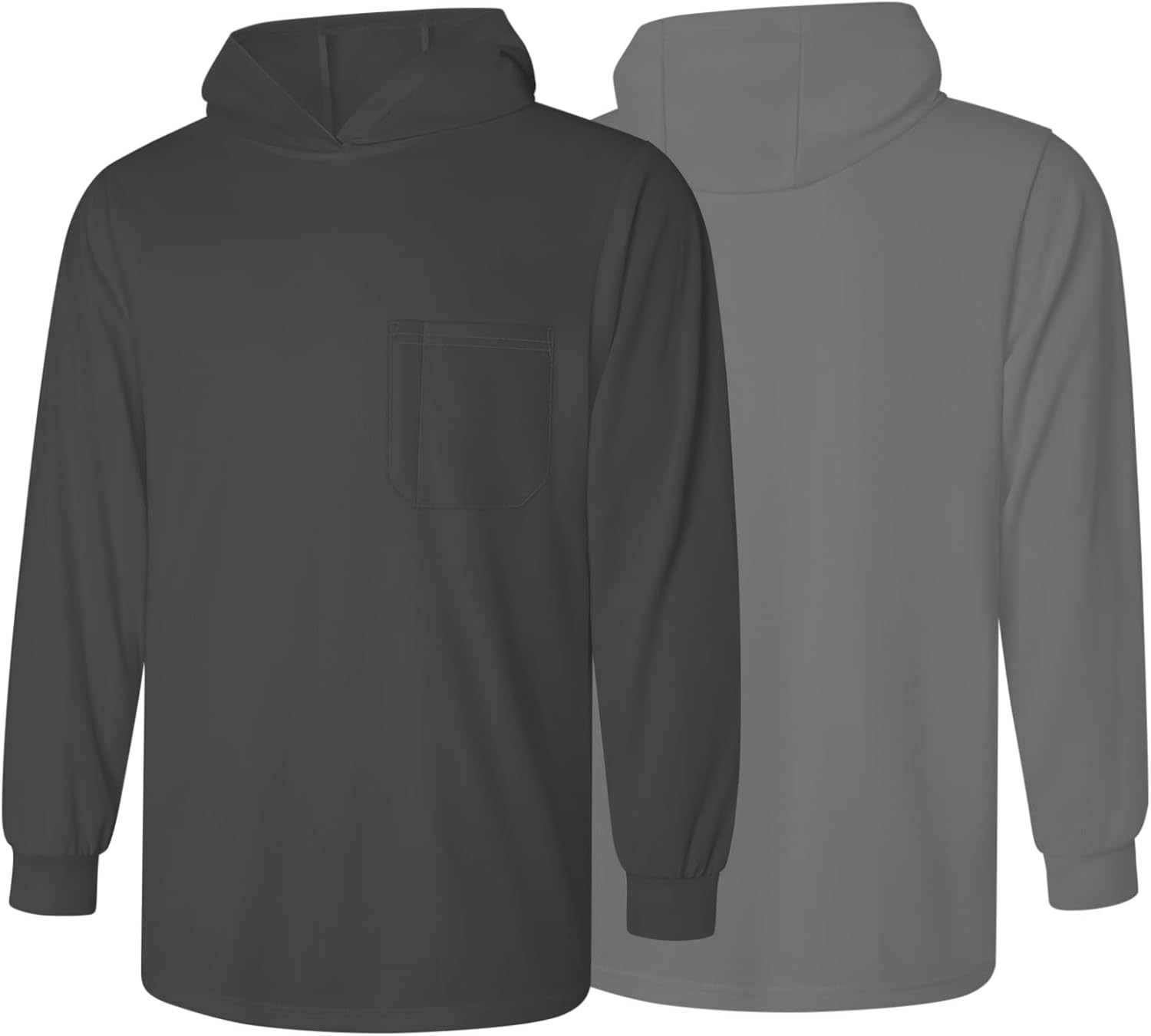 Hi Vis Shirts for Men with Long Sleeve, Safety Shirt with Construction Work, High Visibility Shirt with Hood,Comfortable, Breathable, Meets ANSI, Dark Gray X-Large 1pc
