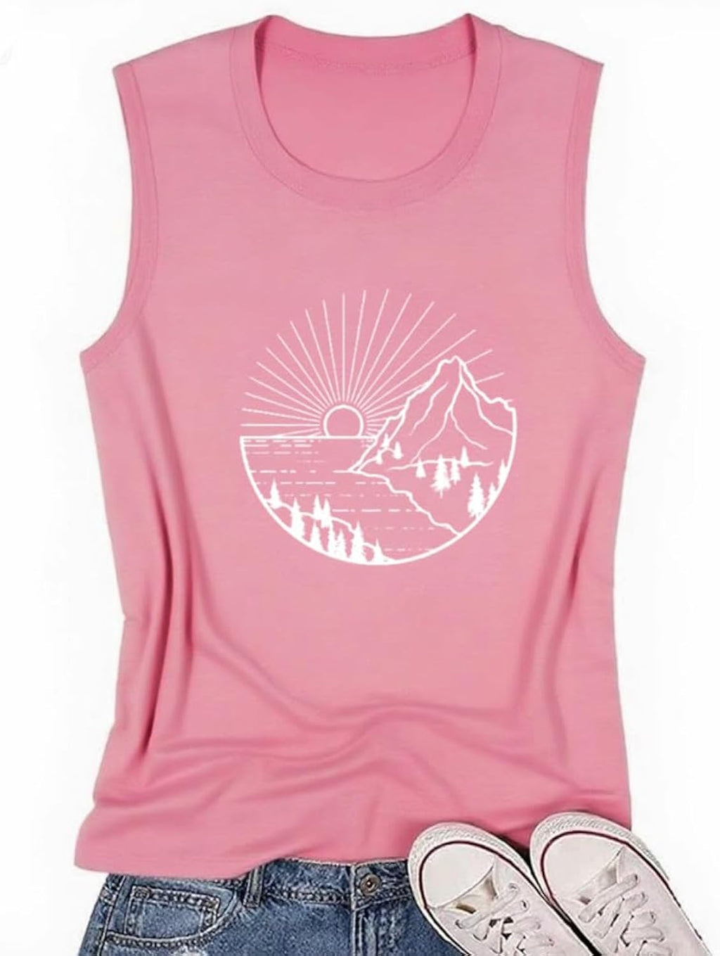 Funny Graphic Shirts for Women Summer Casual Tank Tops Outdoor Workout Tank