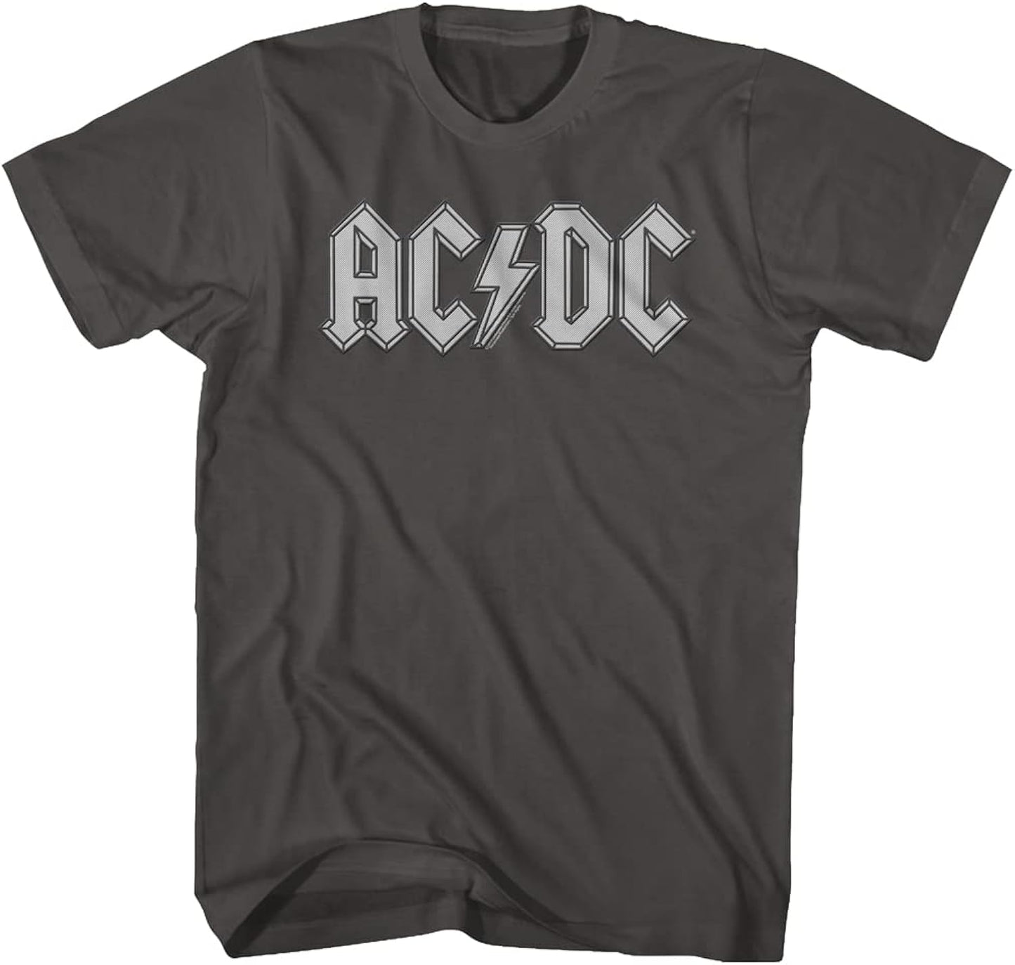 AC/DC Vintage Rock Band Music Group Grey Logo Adult T-Shirt Tee