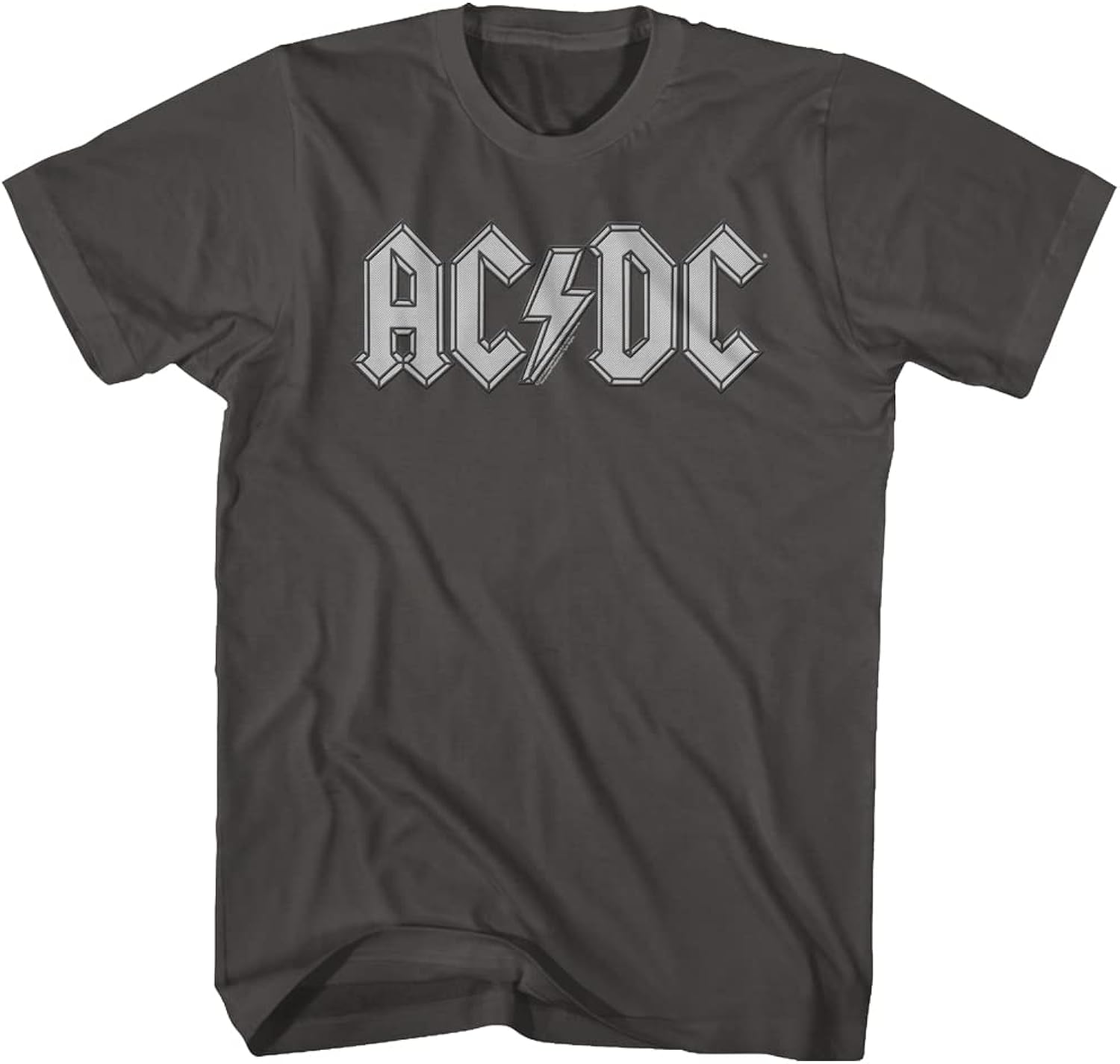 AC/DC Vintage Rock Band Music Group Grey Logo Adult T-Shirt Tee