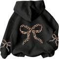Girls Bow Graphic Hoodies Oversized/Cropped Hoodie Teen Pullover Long Sleeve Hooded Sweatshirt Casual Preppy Cute