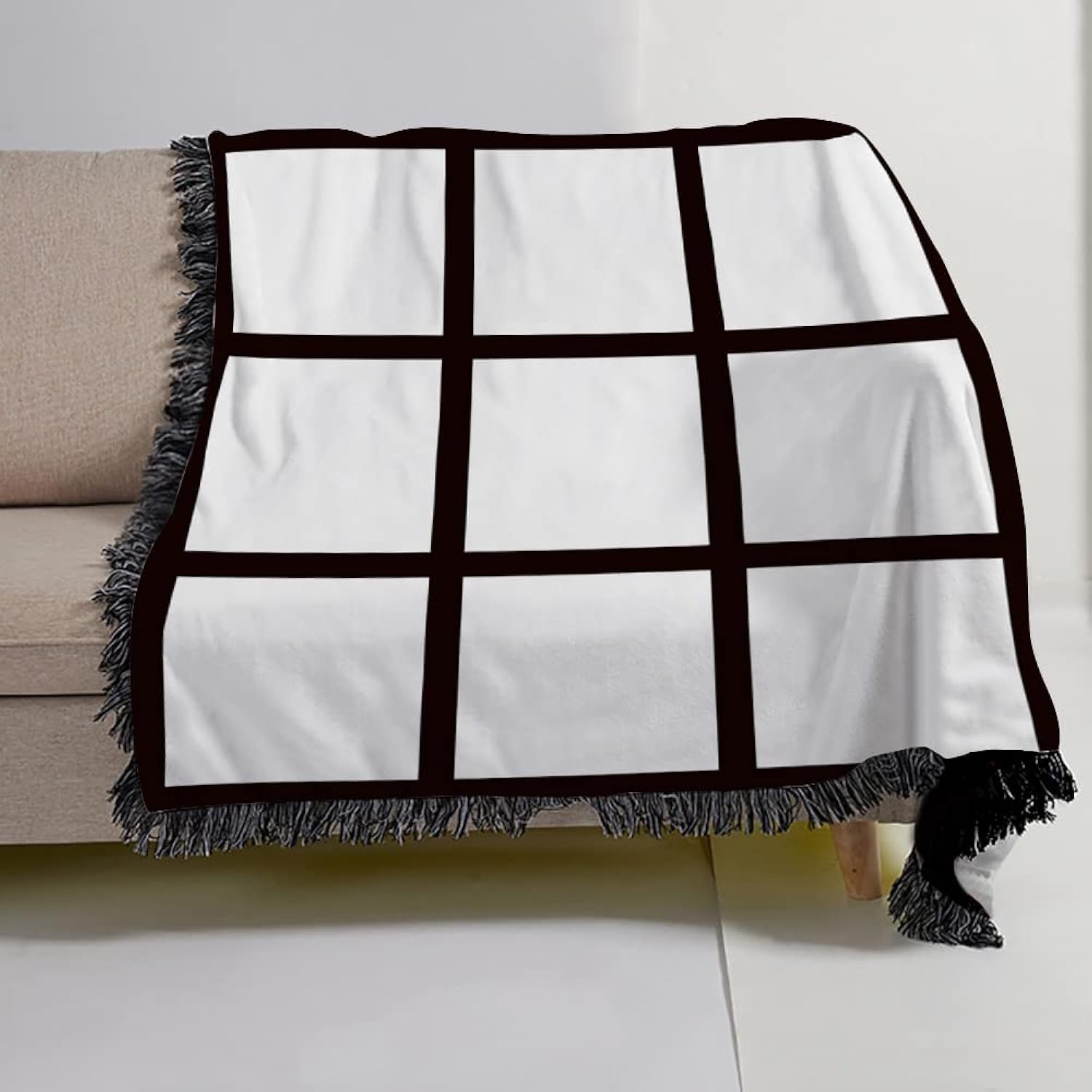 Sublimation Blanks Throw Blanket 1/9/15/20 Printable Panels,Super Soft 330GSM Flannel Plush Sublimation Custom Personalised Photo Blanket (9 Panels, 50'' x 40'')