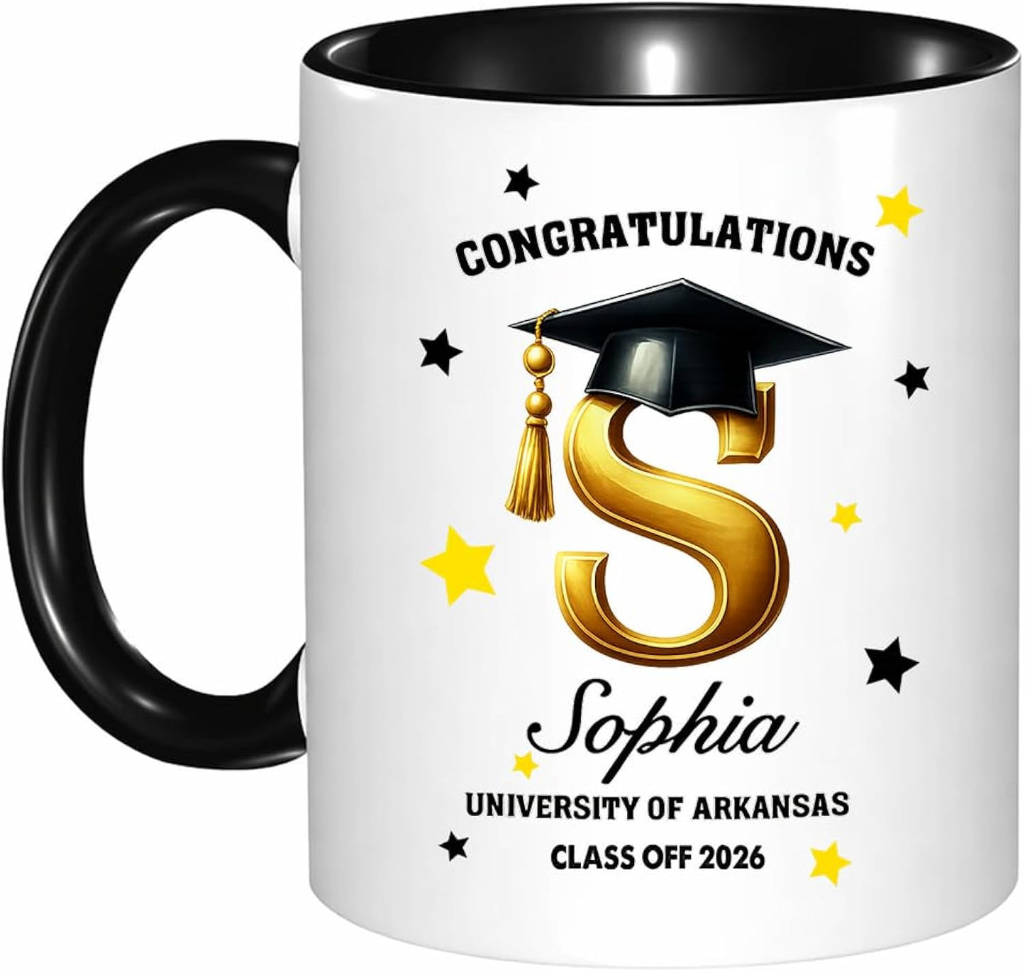 Personalized Graduation Mug 2026, Custom Name Initial Coffee Cup, Congrats College Graduate Gift, University Class of 2026 Keepsake, Ceramic Mug for Him Her, Graduation Ceremony Present