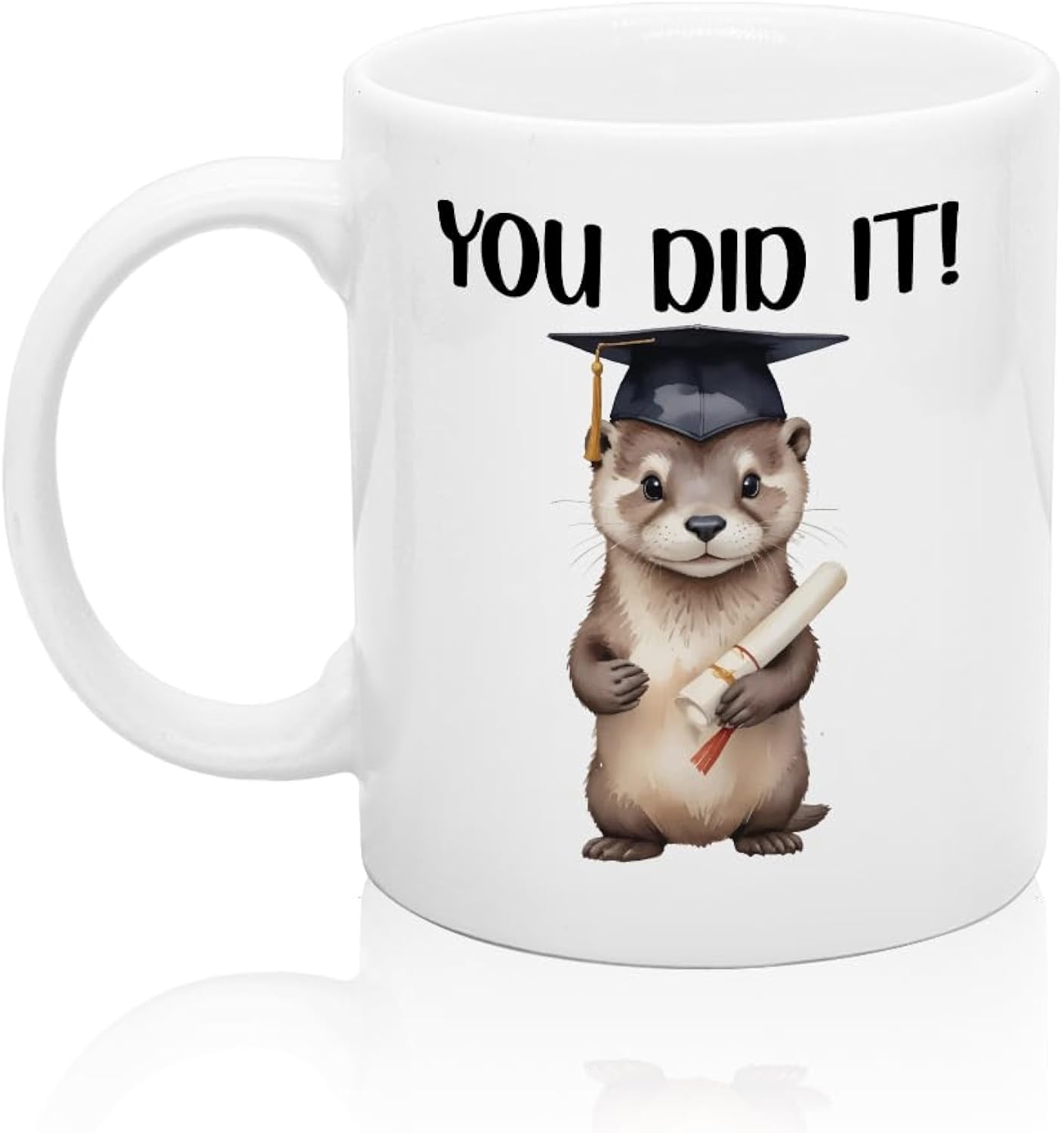 XQLZY You Did It Funny Coffee Mug, Congratulations Tea Cup, Graduation Gifts for PhD Graduate Students Sister Coworker, Promotion New Job Gifts for Men Women Family Friends Degree Student