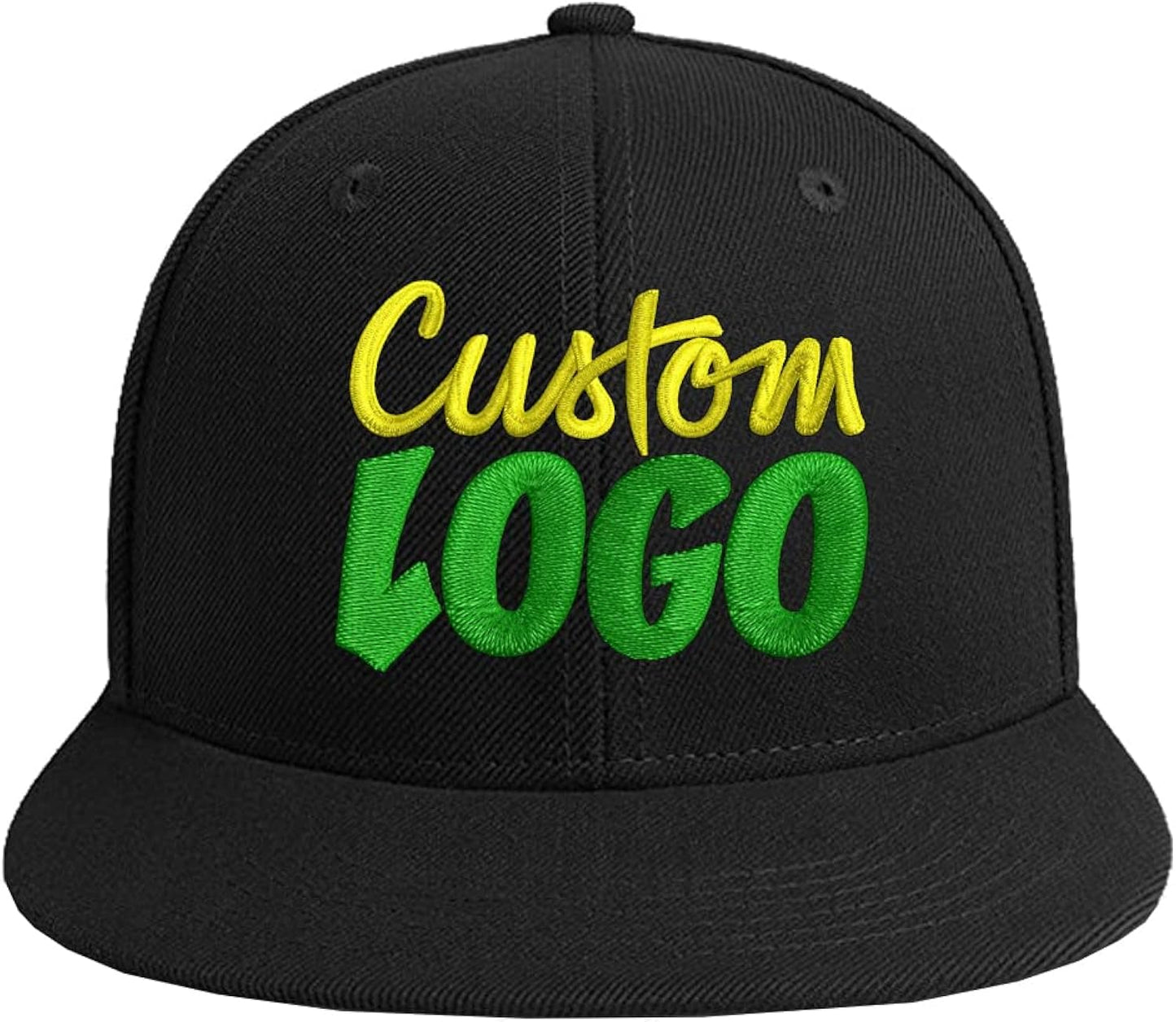 Custom Logo Snapback Hat for Men Design Your Own Embroidery Flat Bill Visor Classic Adjustable Baseball Cap