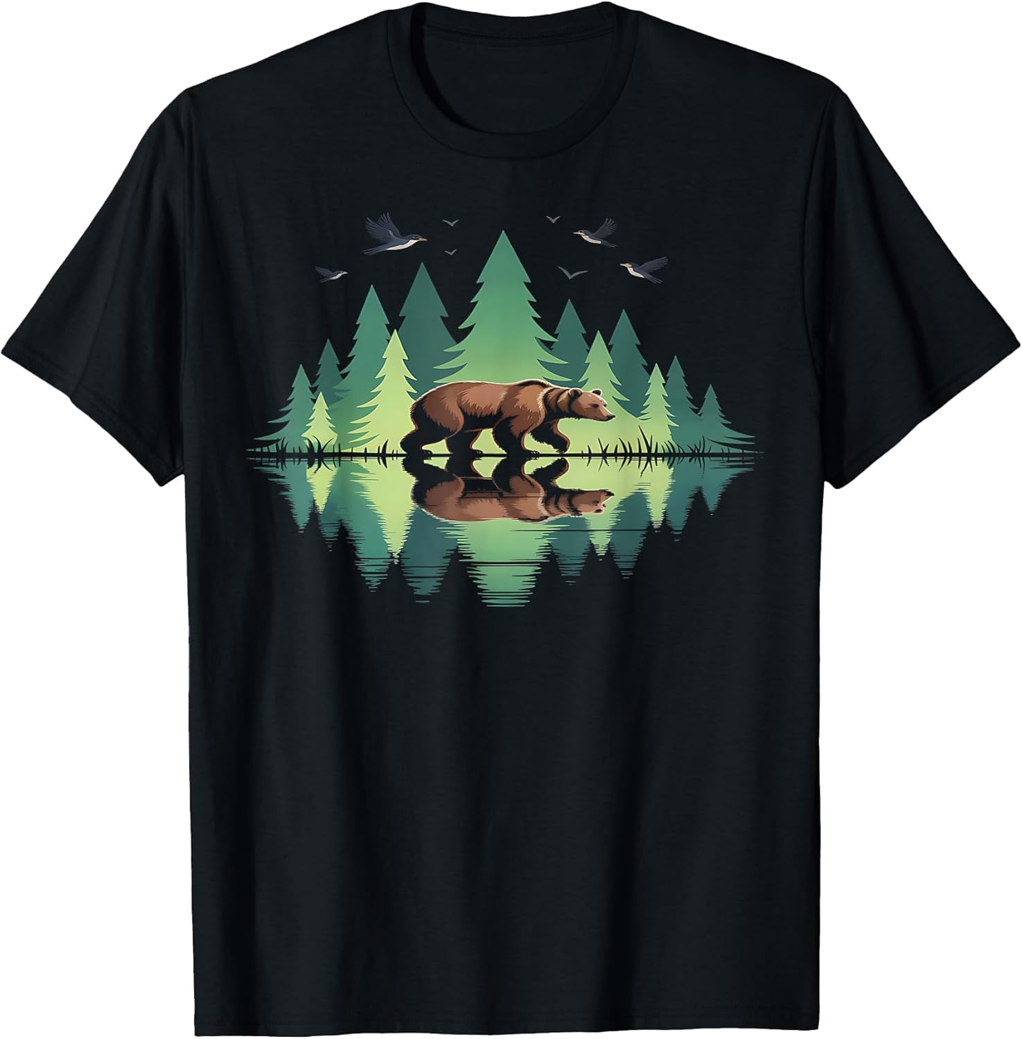 Retro Forest Trees Outdoors Wildlife Bear