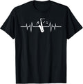 Cool Saxophone For Men Women Jazz Blues Music Band Heartbeat T-Shirt