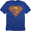 Superman Classic Logo Distressed Heather Adult Unisex T-Shirt