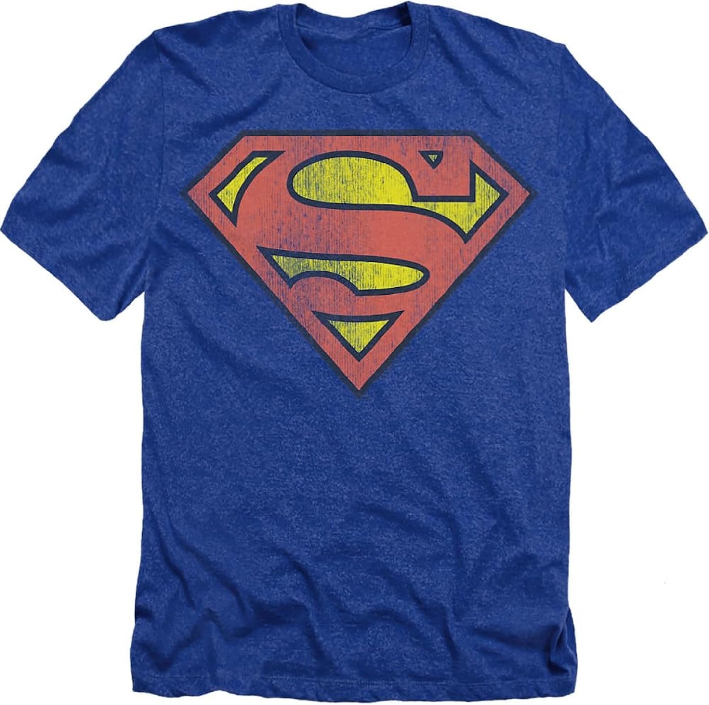 Superman Classic Logo Distressed Heather Adult Unisex T-Shirt