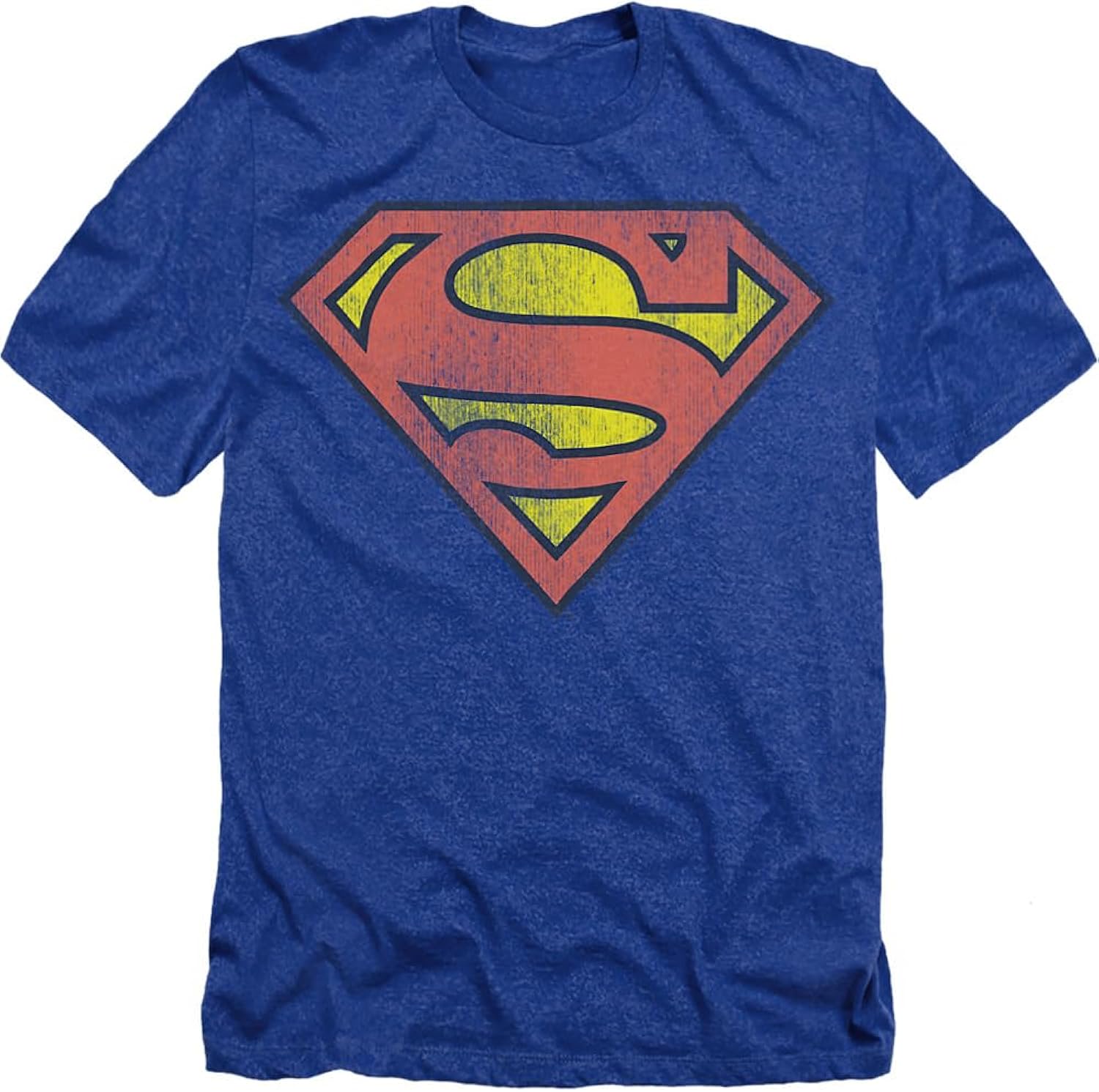 Superman Classic Logo Distressed Heather Adult Unisex T-Shirt