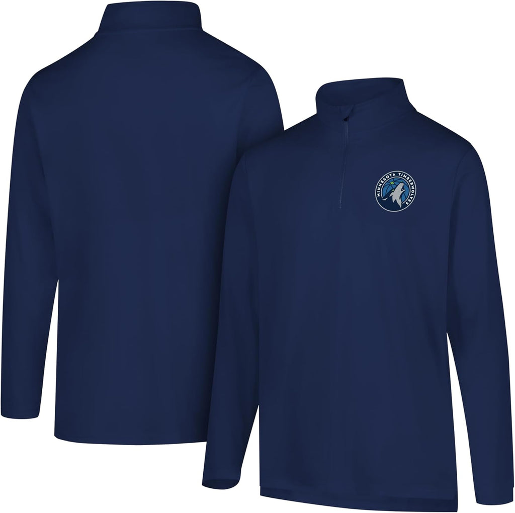 NBA Mens NBA Official Quarter Zip Long Sleeve Pullover T-Shirt