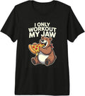 Funny Pizza Bear Lazy Workout Jaw Humor