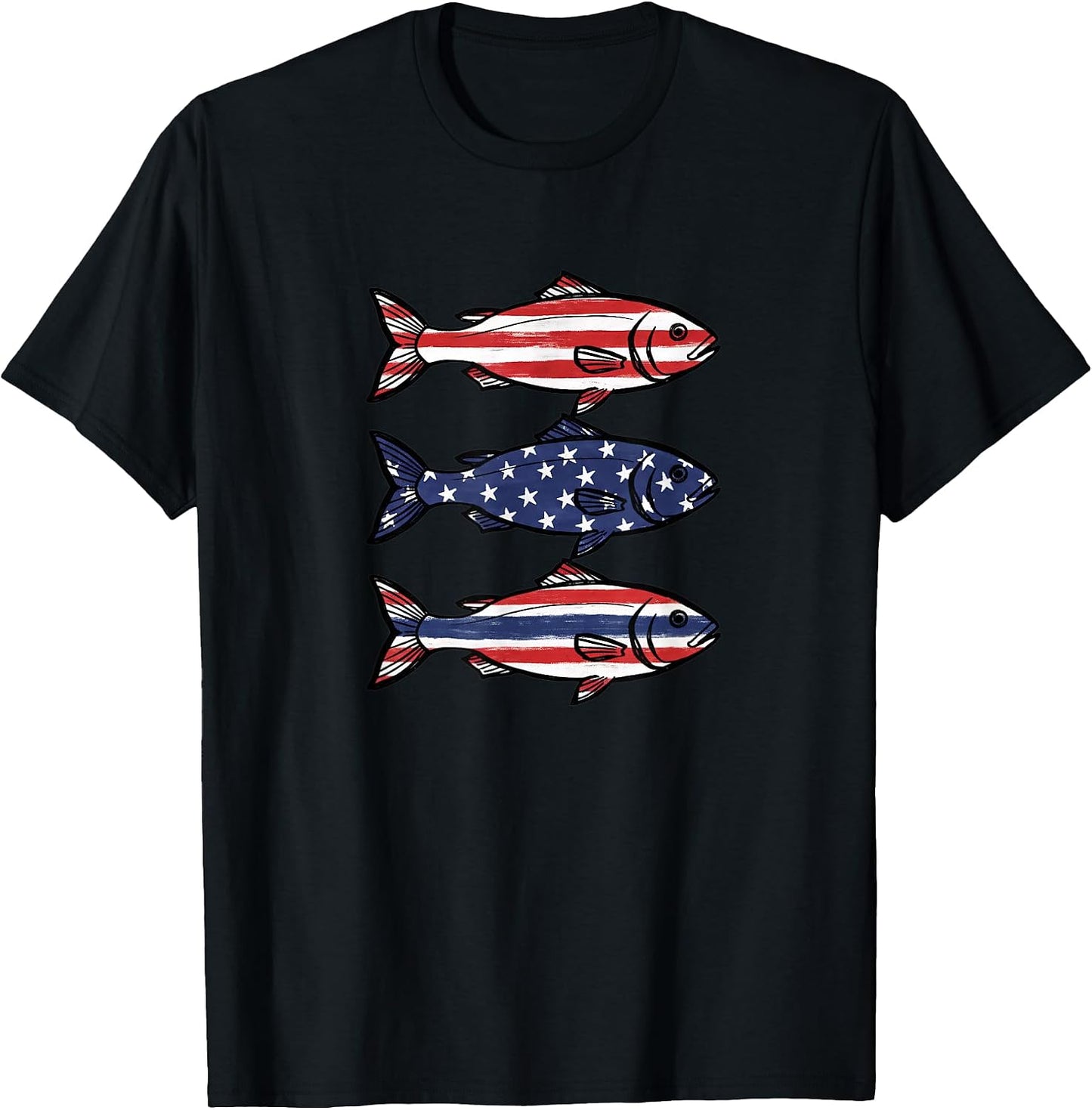 Fishing Fish American Flag Patriotic Outdoor Boys
