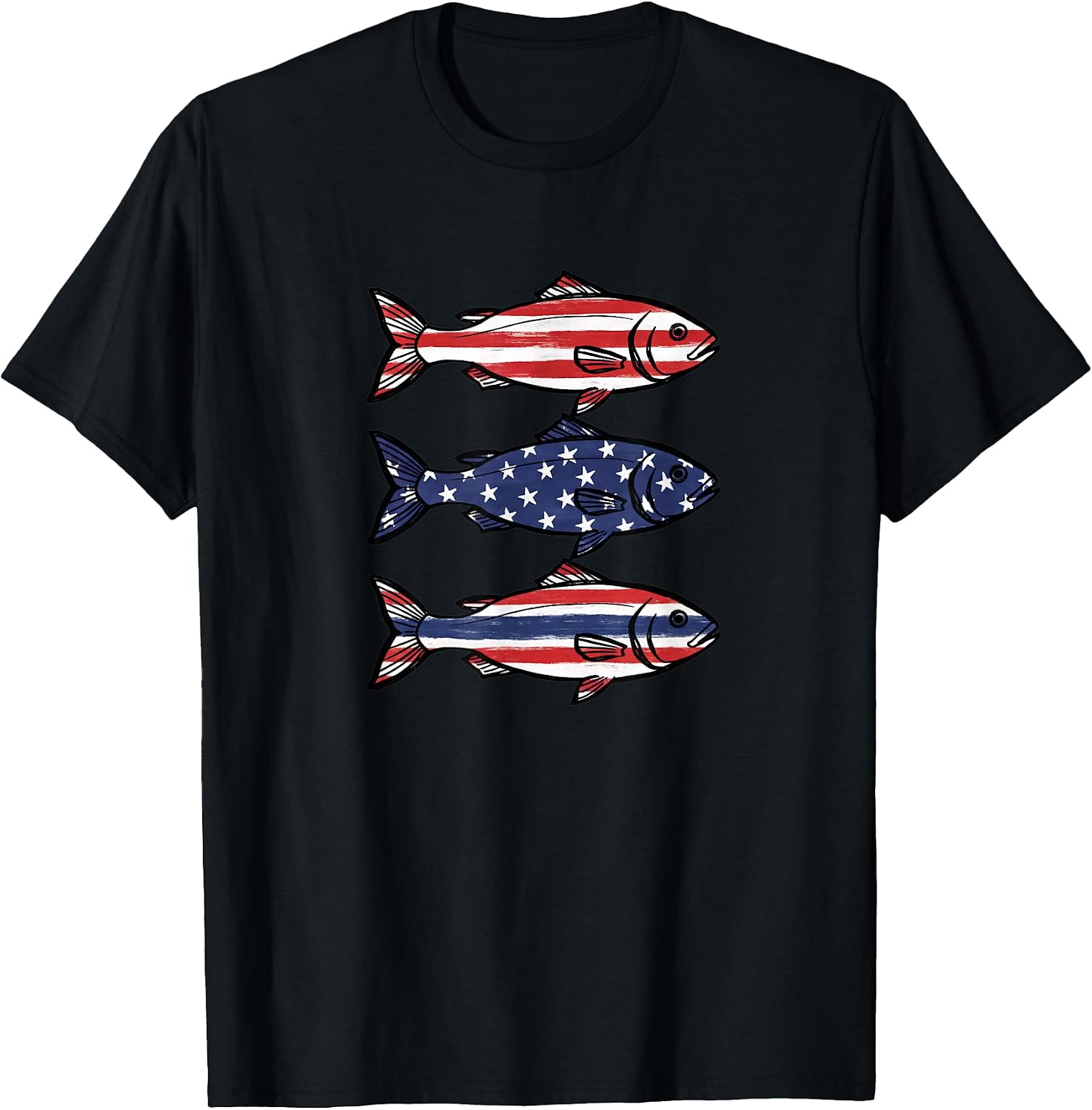 Fishing Fish American Flag Patriotic Outdoor Boys