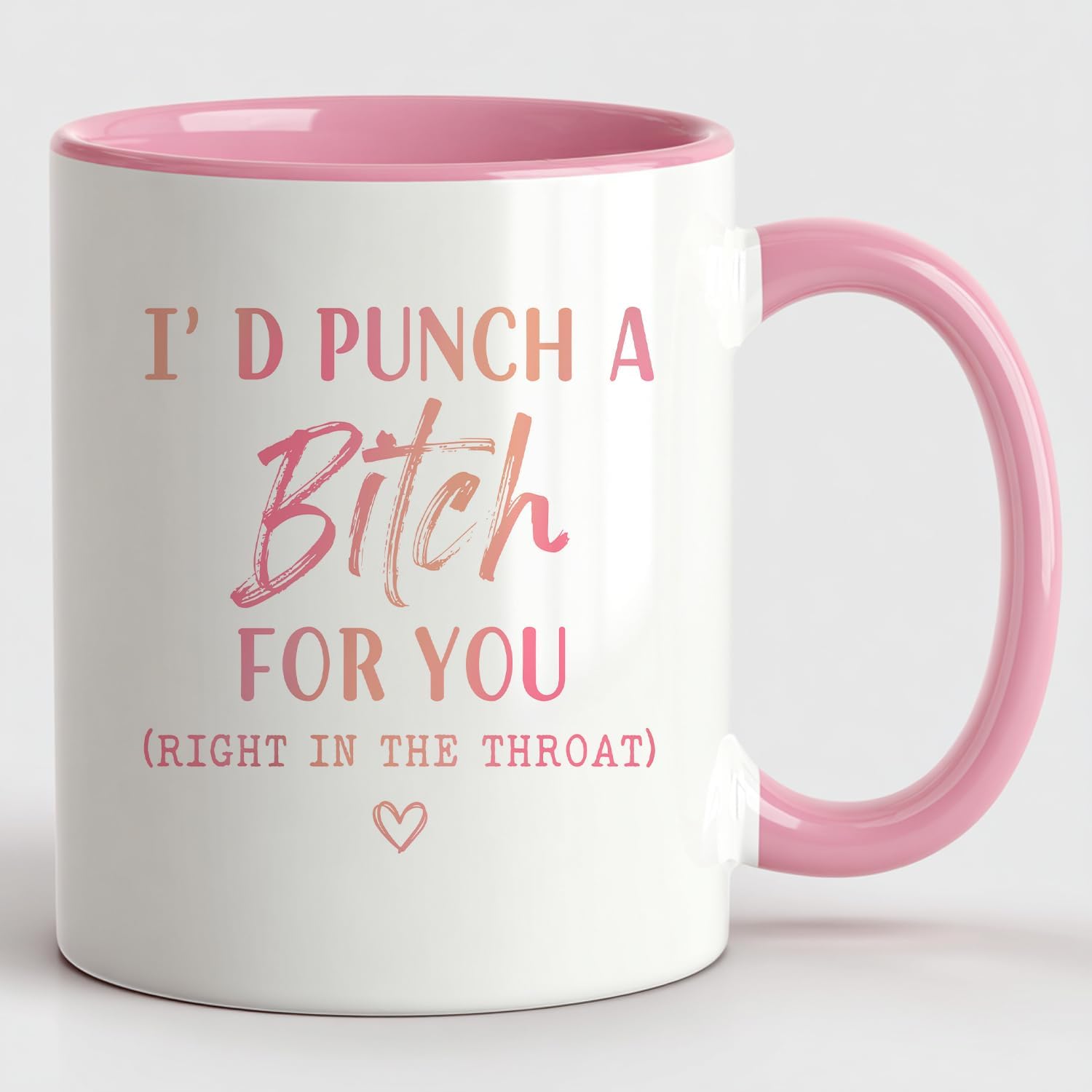 I'd Punch a Bitch for You Coffee Mug, Funny Bad Assed Women's Gifts for Women, Mom, Sister, Bff, Friend, Aunt, Boss, Coworker Christmas Birthday mothers day