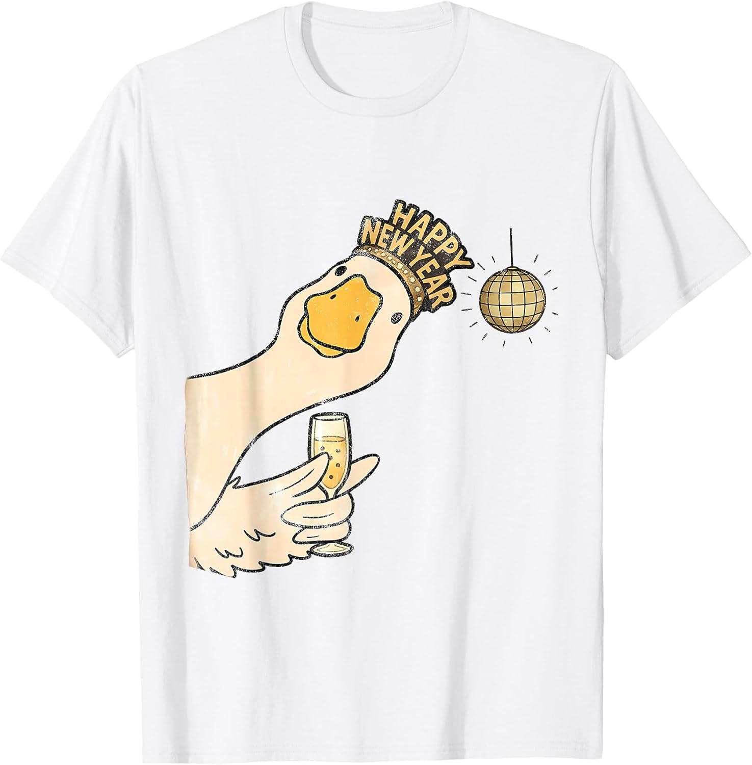 Funny New Years Eve 2026 Silly Goose Champagne Tee