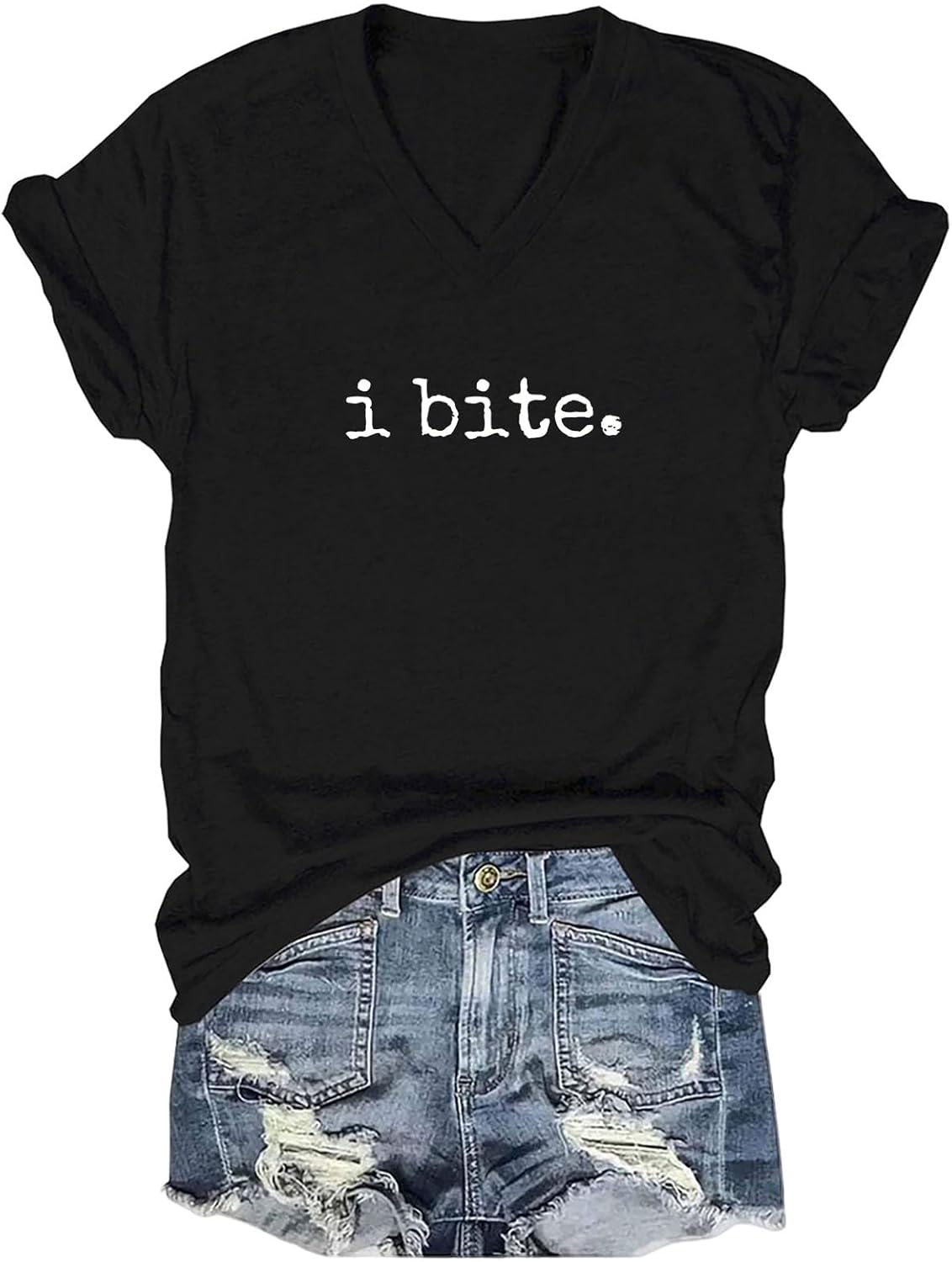 I Bite T-Shirt Funny Sarcastic Saying of Warning Graphic Shirt Novelty Casual Top for Men Women