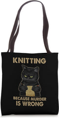 Cat Knitting Because Murder Is Wrong Shirt
