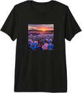 Flax Flower Field Beautiful Sunset Merch