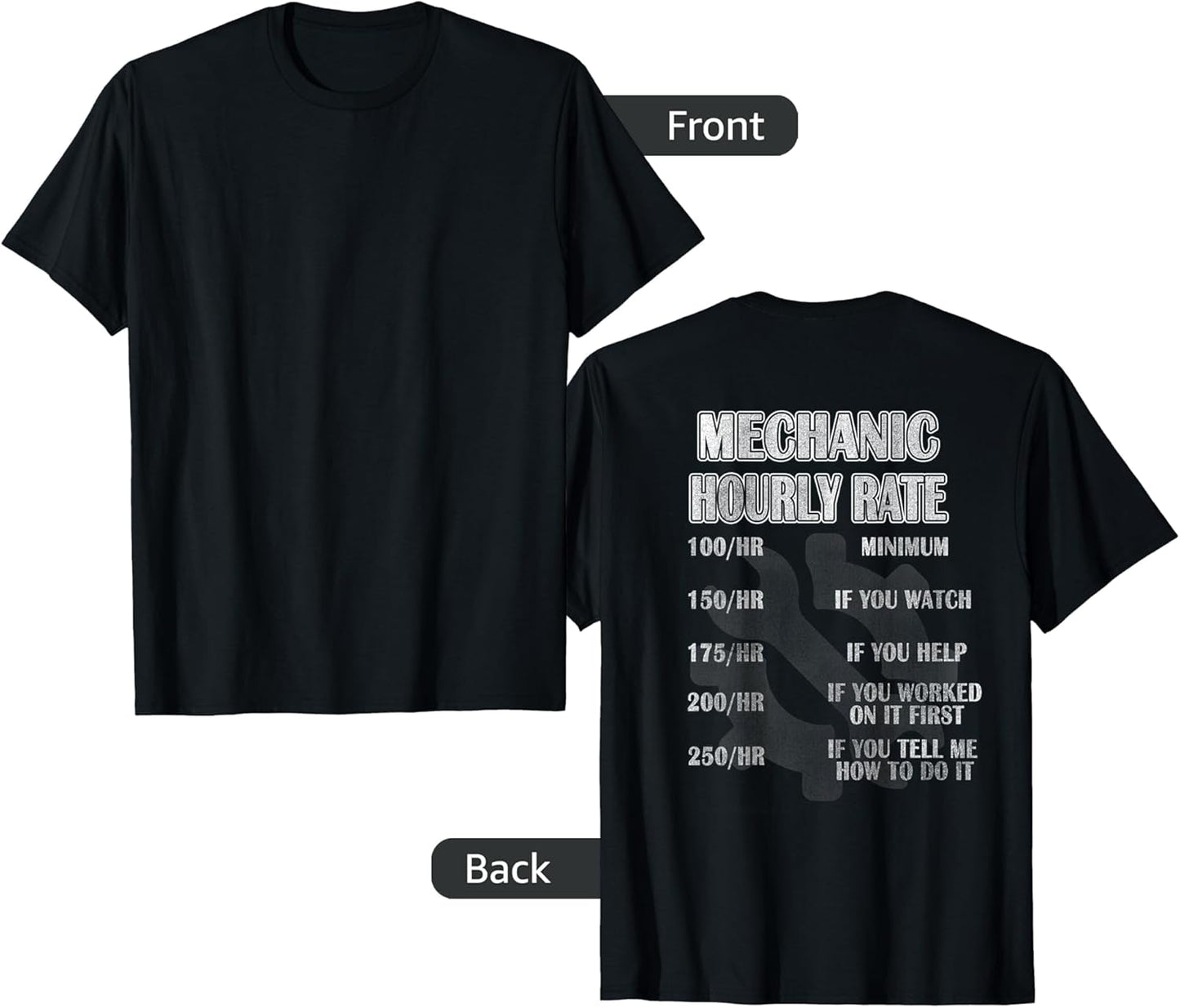 Mechanic Hourly Rate T-Shirt Shop