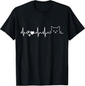 Cat Lover Heartbeat EKG Pulse Cat Owner T-Shirt